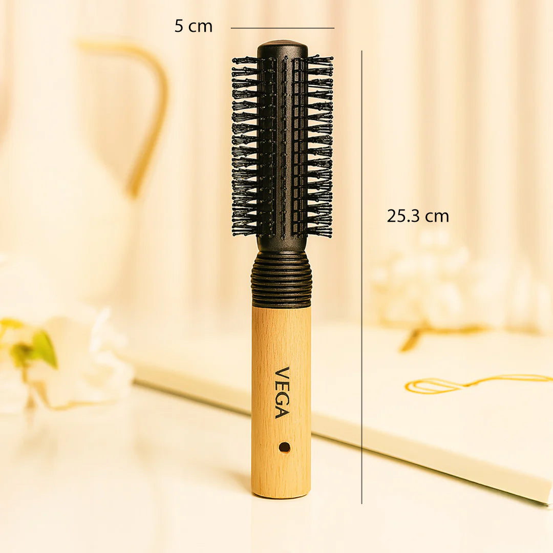 VEGA Personalized Wooden Round Hair Brush