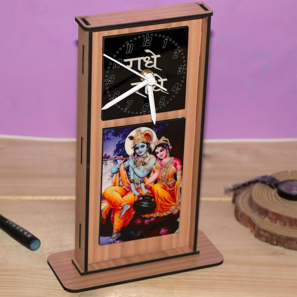 Customized Wooden Photo Table Top Clock