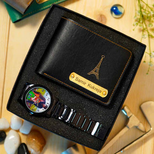 Customized Men's Wallet & Watch Combo