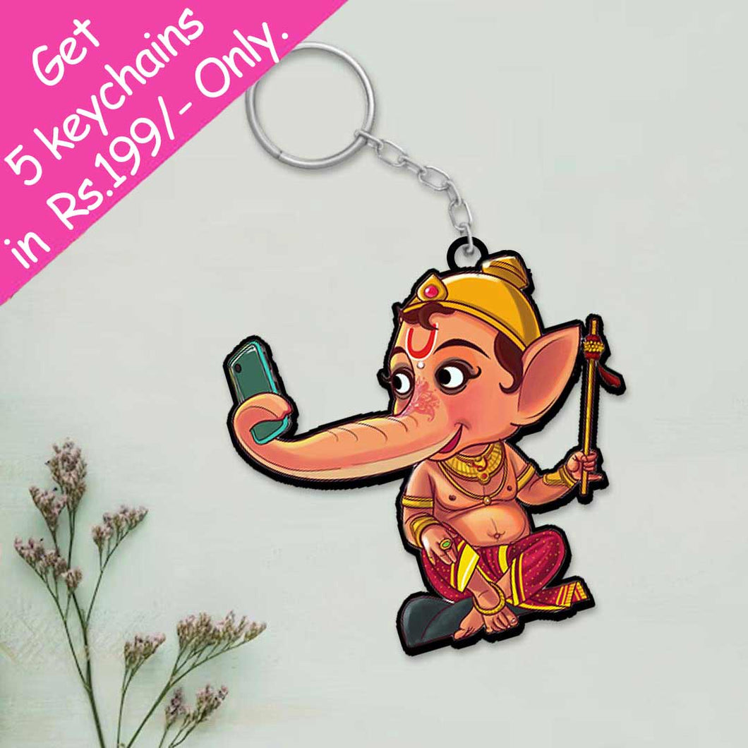 Cartoon Ganesha Keychain | Love Craft Gifts