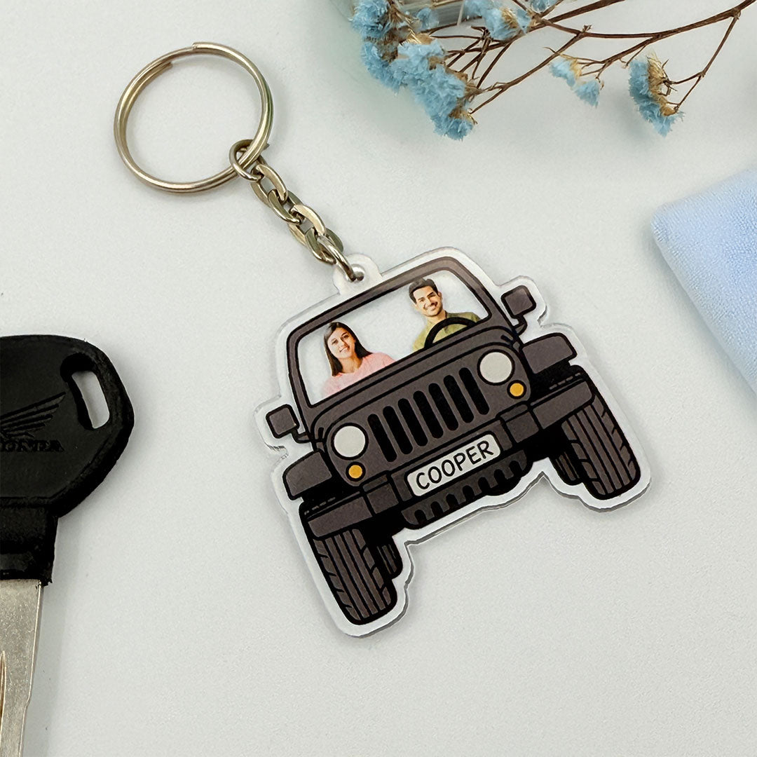 Personalized Jeep Couple Keychain