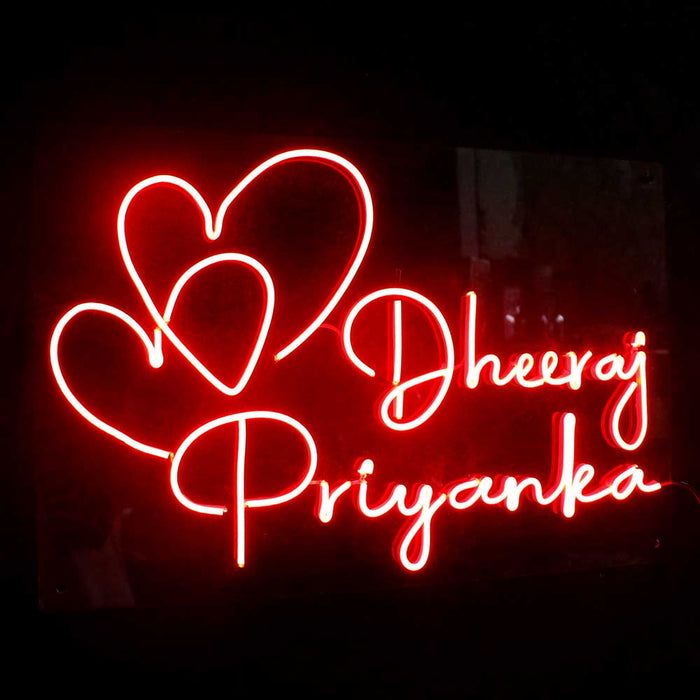 Couples Customized Neon Name Light Frames