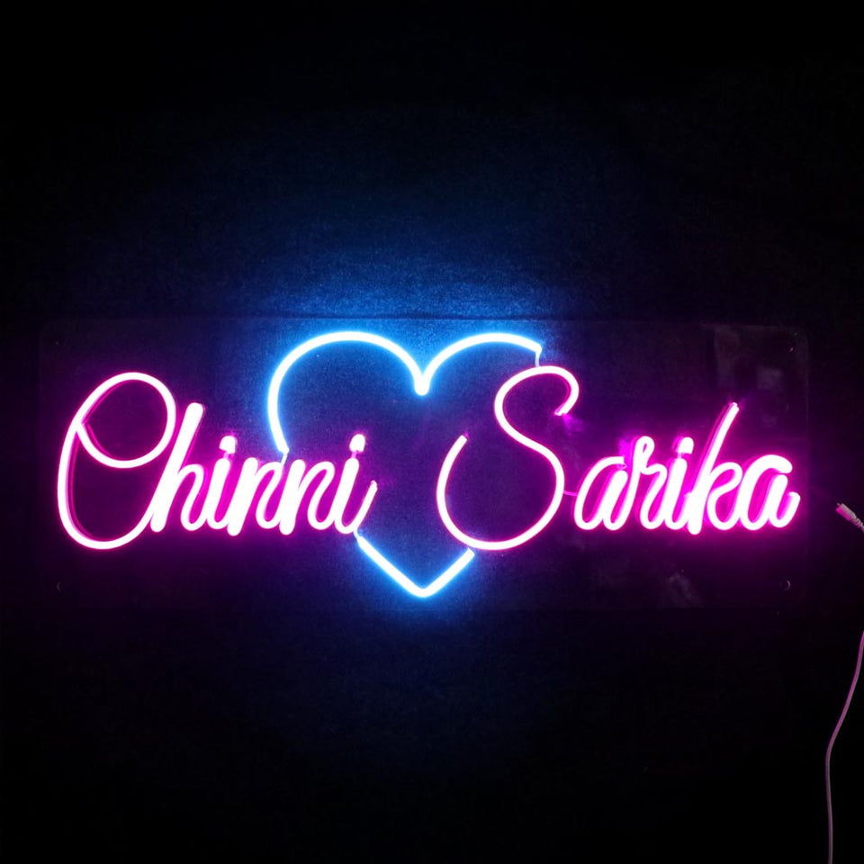 Customized Neon Name Light Frames For Couples