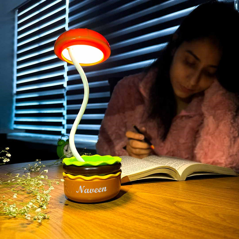 Personalized Burger Lamp with LED Light and Built-In Sharpener