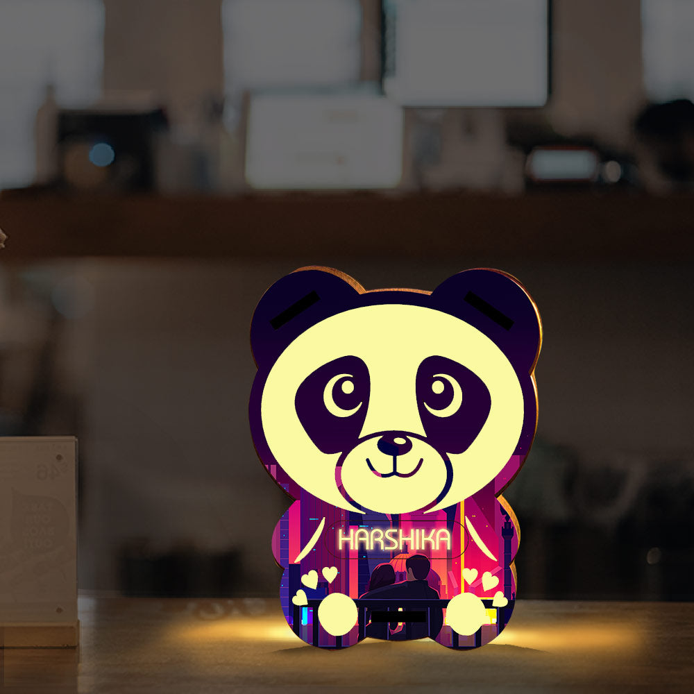 Personalized Panda Gift Lamp - Glowing Panda Gift For Valentine | Love Craft Gifts