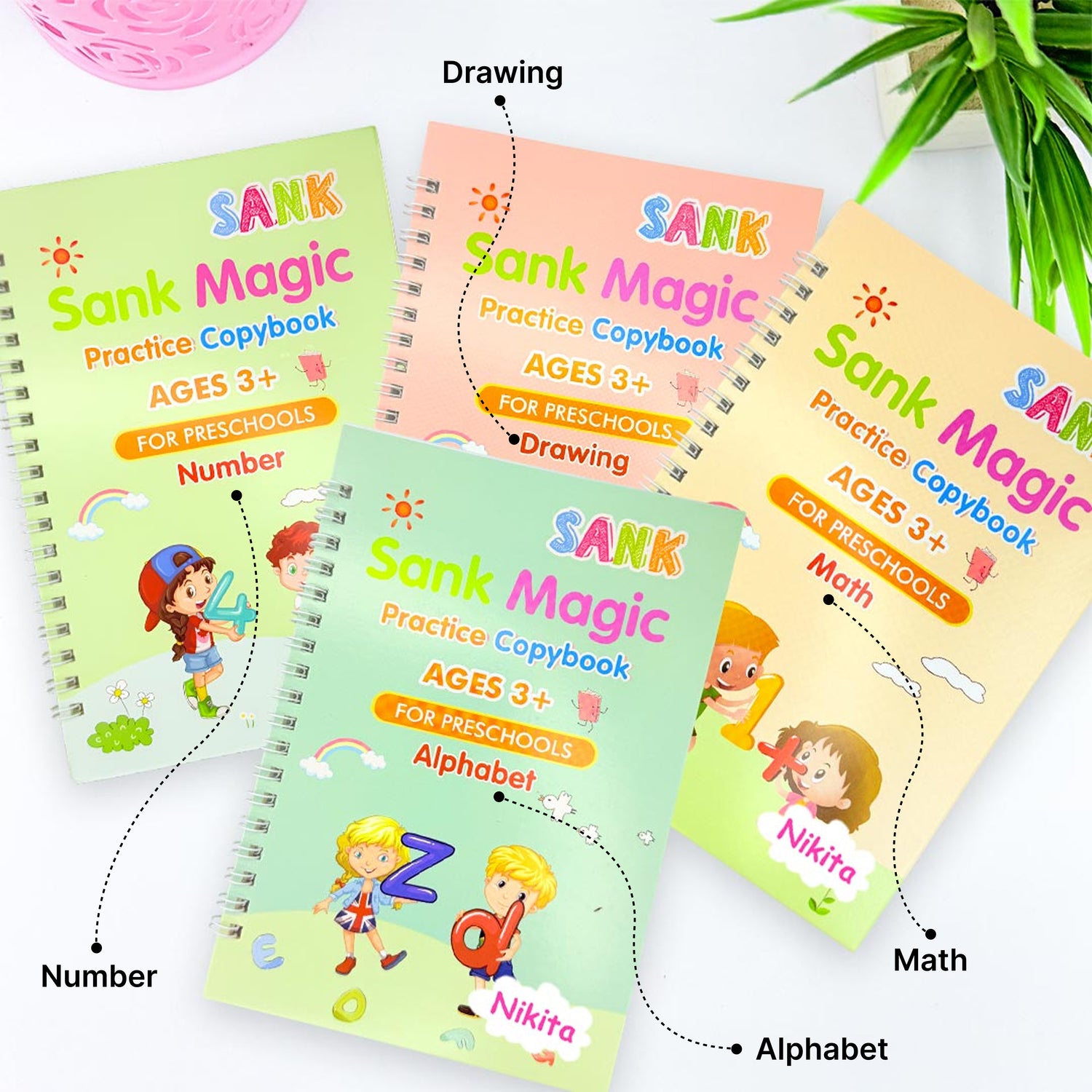 Customized Kids Sank Magic Practice Copy Book With Pen