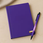 Personalized Purple Gift Set – Custom Diary, Pen & Black Bottle Combo in Premium Box | Love Craft Gifts