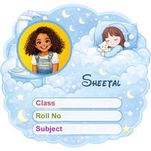 Personalized Dreamy Cloud Night Kids Name Slips (2x3 Inch, 24 Stickers)