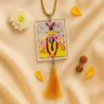 Premanand Maharaj Car Hanger – 2×3" With Golden Tassel | Love Craft Gifts