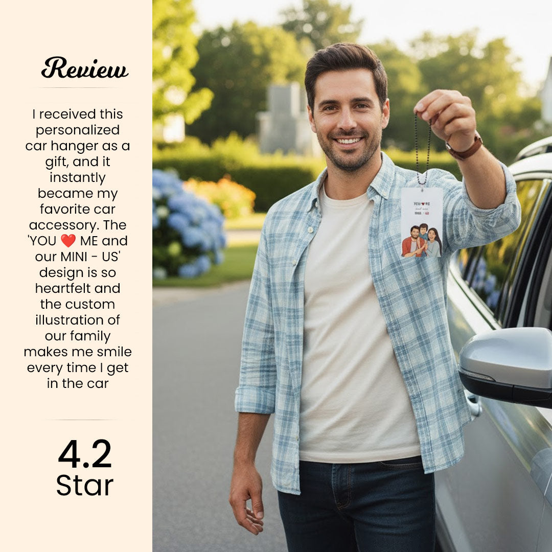 Family Portrait Car Hanger – 3.25×2 inch | Love Craft Gifts