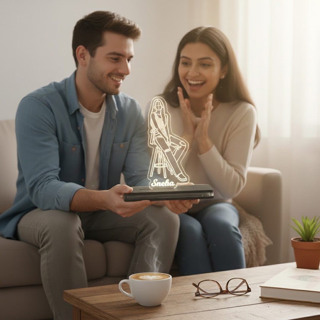 Personalized Name Acrylic LED Lamp (4 × 6 Inch) | Love Craft Gifts