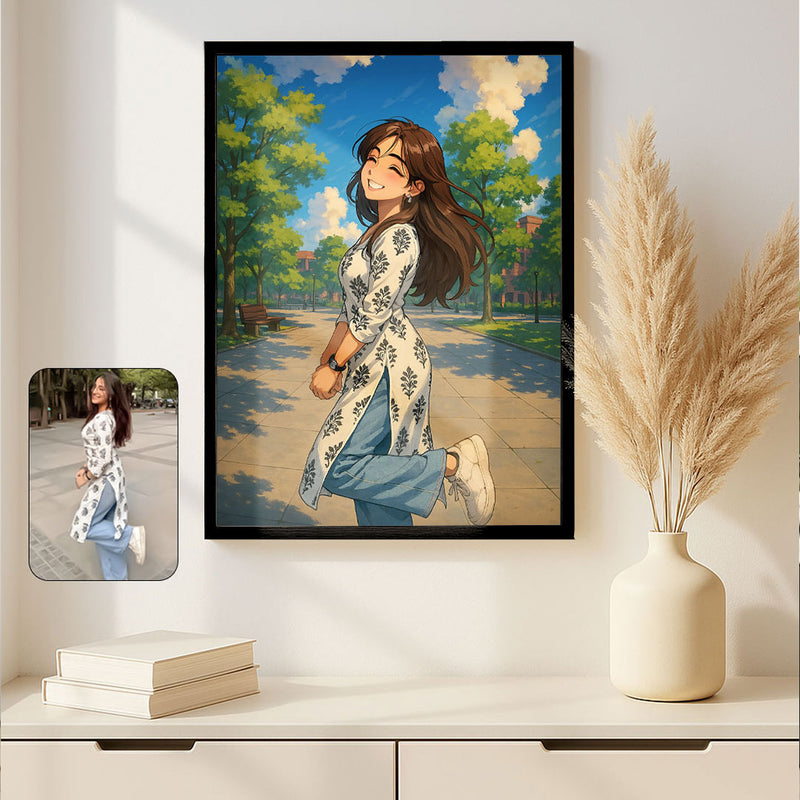 Custom Anime-Style Portrait from Photo – Personalized Digital Art in Vibrant Style | Love Craft Gifts