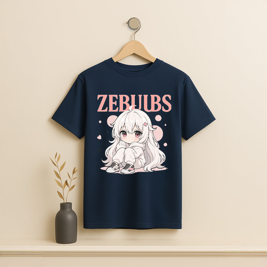 ZEBJUBS Kawaii Anime Girl Graphic T-Shirt – Soft Aesthetic Style | Love Craft Gifts