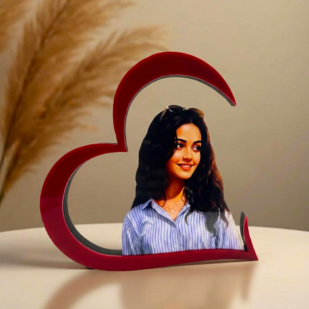 ❤️ Forever in My Heart – Personalized Acrylic Photo Frame (8.5×8.5 inch)