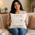 Personalized Couple Anniversary Date Cushion Cover | Custom Names & Special Date Pillow Gift for Couples - 10x10" | Love Craft Gifts™