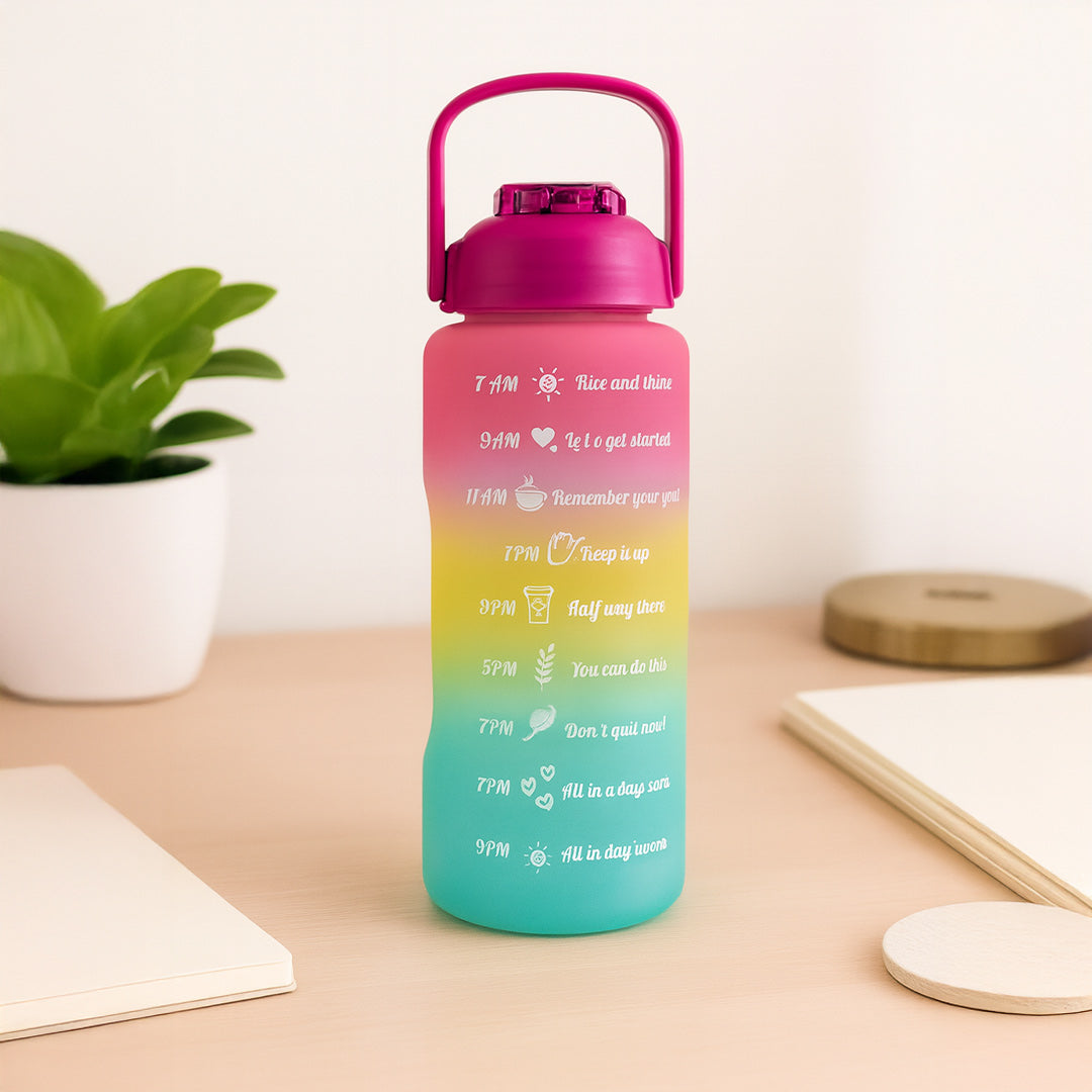 Personalized Gradient Water Bottle with Time Markers | Love Craft Gifts