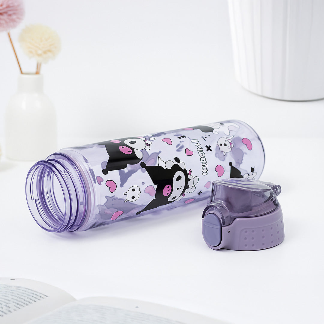 Kuromi Purple Water Bottle for Kids – 600ml Leak-Proof Sipper | Love Craft Gifts