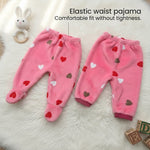 Baby Winter Fleece Set – 4 Pc Warm Wear Combo (Pink Hearts Print)| Love Craft Gifts