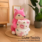 Teddy-Hug Baby Blanket Set | Super Soft Fleece Comforter with Plush Toy | Love Craft Gifts
