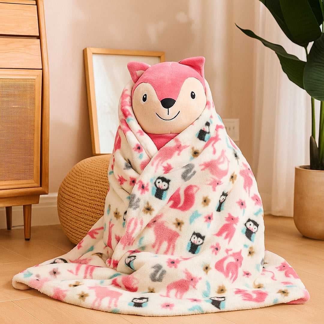 Teddy-Hug Baby Blanket Set | Super Soft Fleece Comforter with Plush Toy | Love Craft Gifts