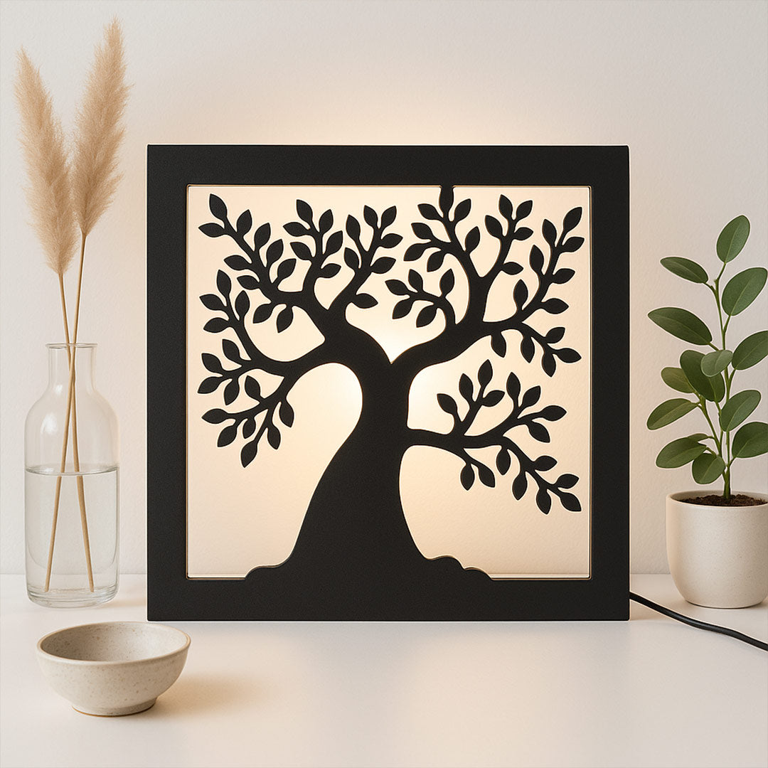 Tree of Life LED Shadow Frame – 12"x12" Decorative Backlit Wall Art | Love Craft Gifts