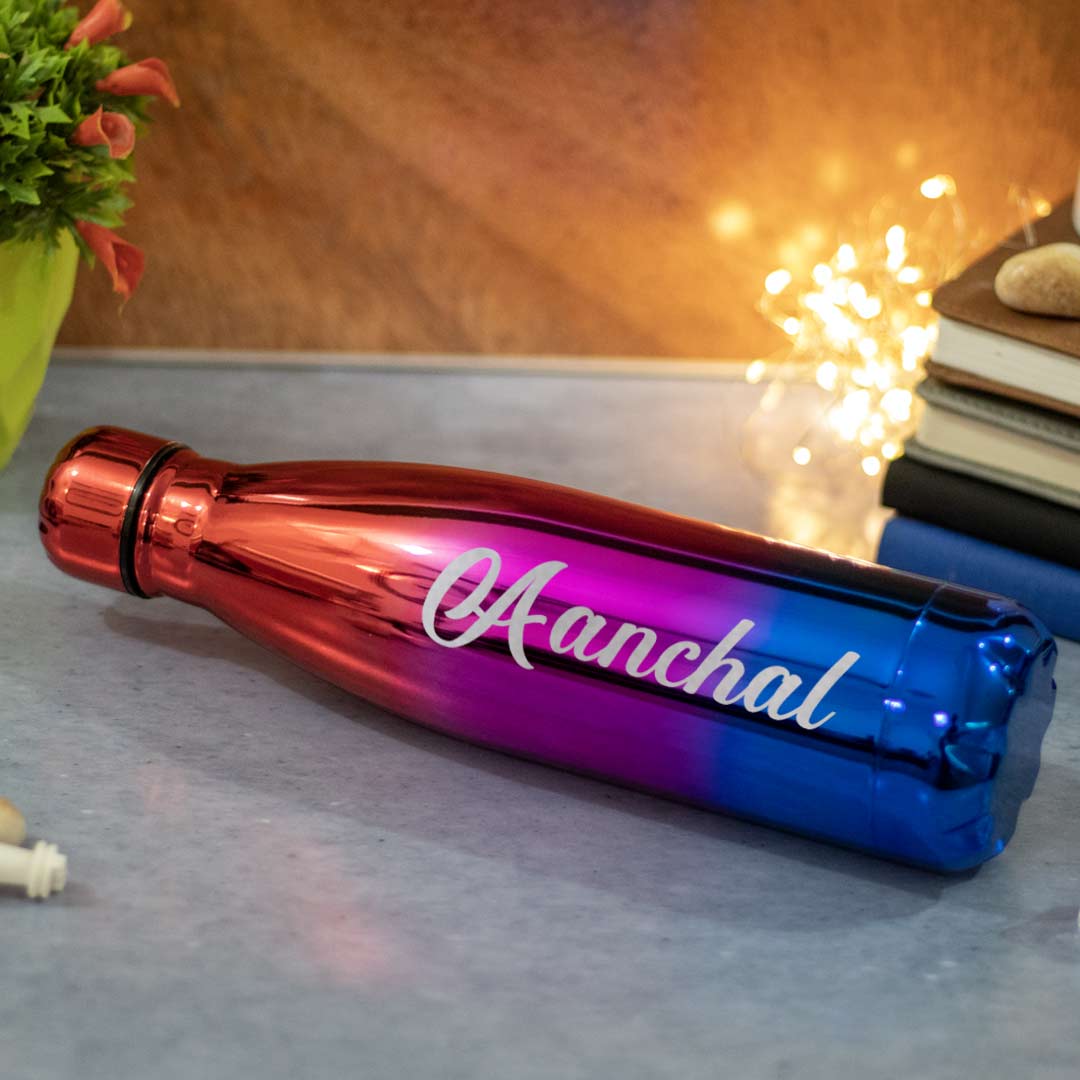 Colored Stainless Steel Water Bottles With Name| Love Craft Gifts