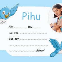 Personalized Blue Bird Name Slips | 12x18" Sheet with 36 Labels