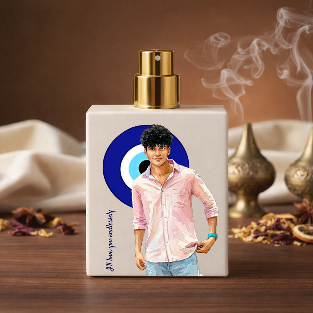 Happy Birthday Theme – Evil Eye Style Personalized Bellavita White Oud Eau De Parfum (100ml) | Love Craft Gifts