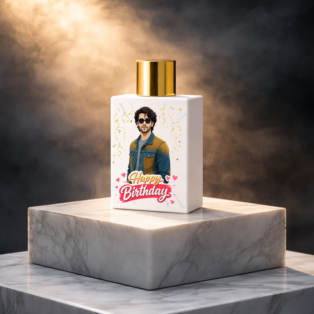 Happy Birthday Personalized Cartoon Perfume – Bellavita White Oud Eau De Parfum (100ml) | Love Craft Gifts