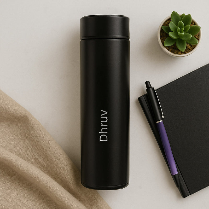 Personalized Purple Gift Set – Custom Diary, Pen & Black Bottle Combo in Premium Box | Love Craft Gifts