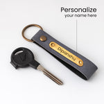 Personalized Leather Keychain with Name Plate | Love Craft Gifts