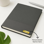 Premium Personalized Name Diary – Black Textured Executive Notebook with Metal Plate | Love Craft Gifts