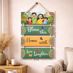 Personalized Family Bless This Home Hanging Wall Décor – Custom Wooden Multi-Layer Hanging Frame (13×9 Inch) | Love Craft Gifts