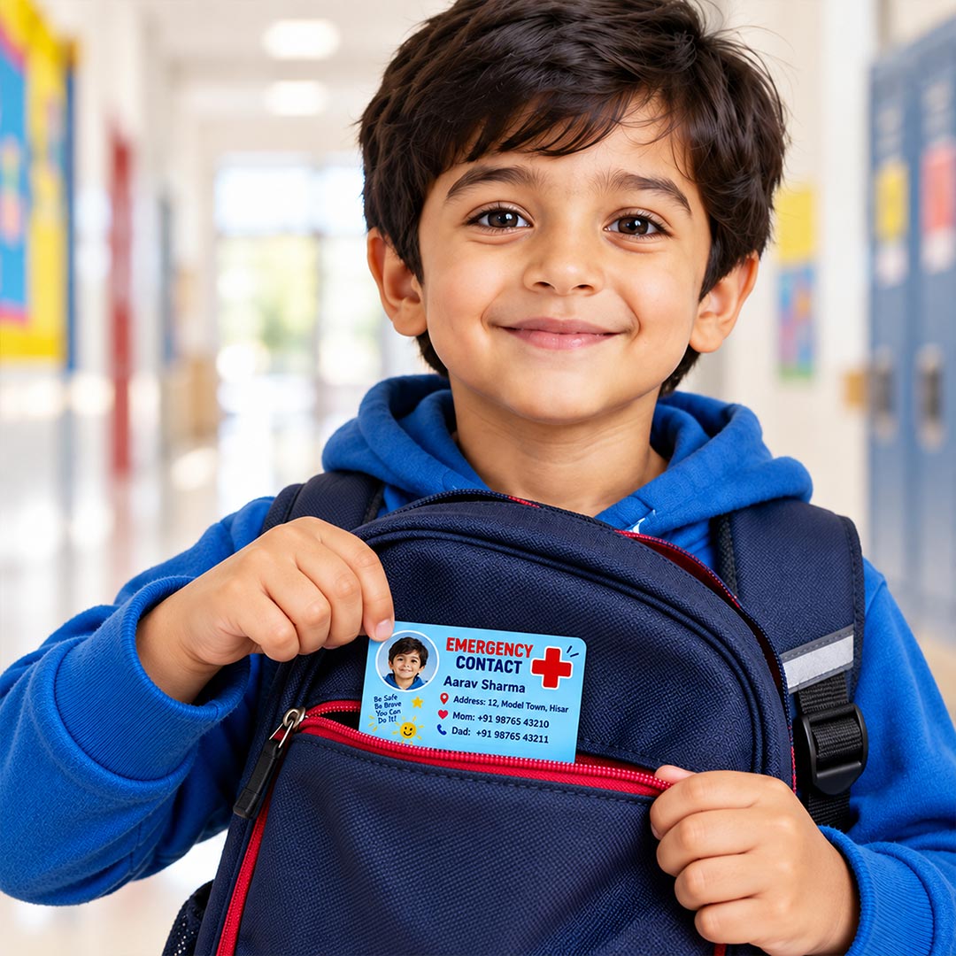 Boy Child Safety ID Card with Parent Contact | Love Craft Gifts™