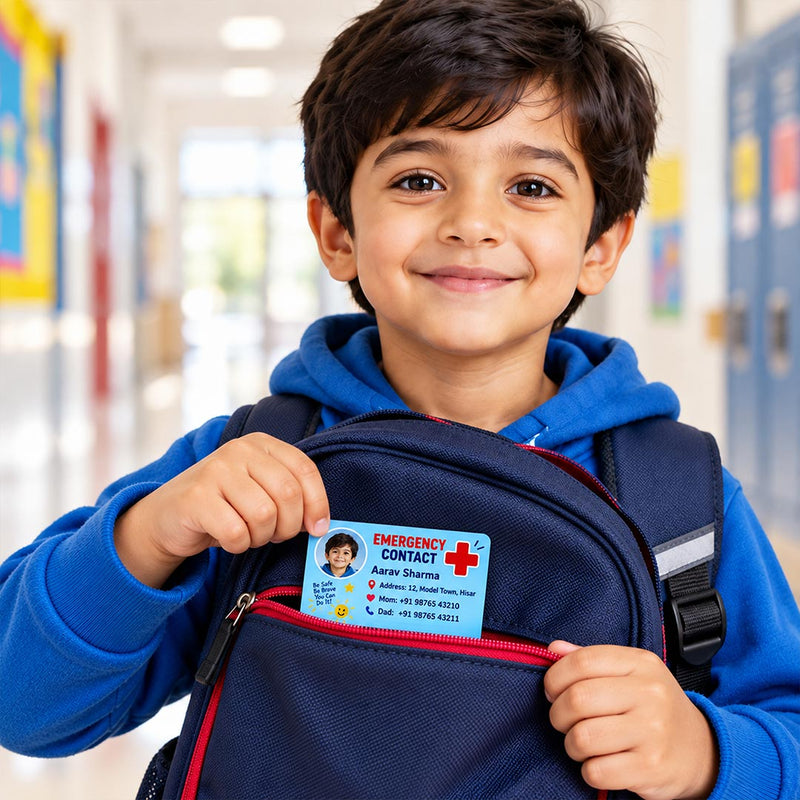 Boy Child Safety ID Card with Parent Contact | Love Craft Gifts™