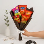Snack Bouquet Gift Pack – Assorted Chips & Savory Treats in Stylish Wrap | Love Craft Gifts