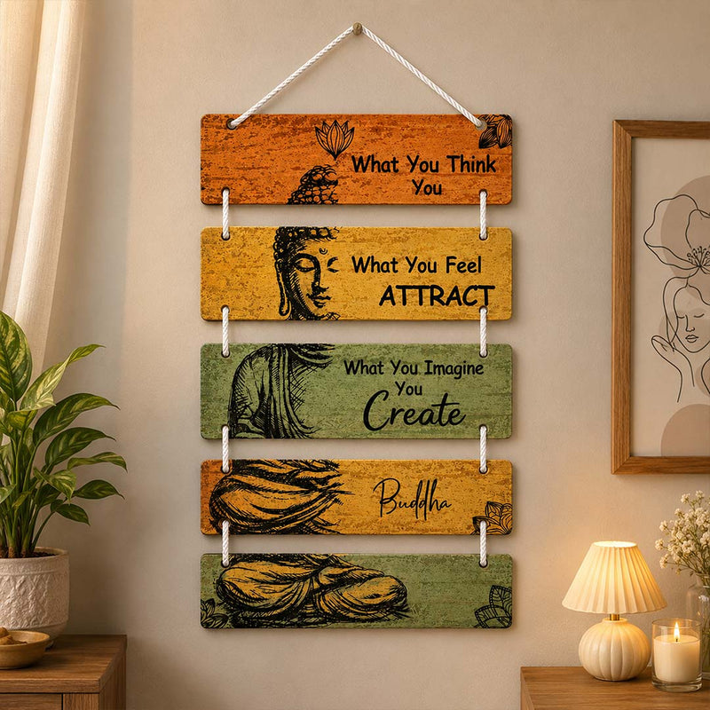 Buddha Inspired Wall Hanging 9x14" | Meditation & Mindfulness Room Decor | Love Craft Gifts™