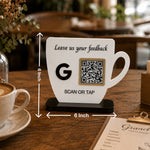 Personalized QR Code Feedback Stand | Custom Google Review Scan Display for Cafés, Restaurants & Businesses - 6x6" | Love Craft Gifts™