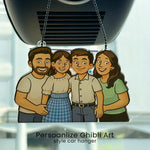 Personalized Family Ghibli Car Hanger | Love Craft Gifts