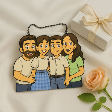 Customized Cartoon Art Family Car Hanging | Love Craft Gifts