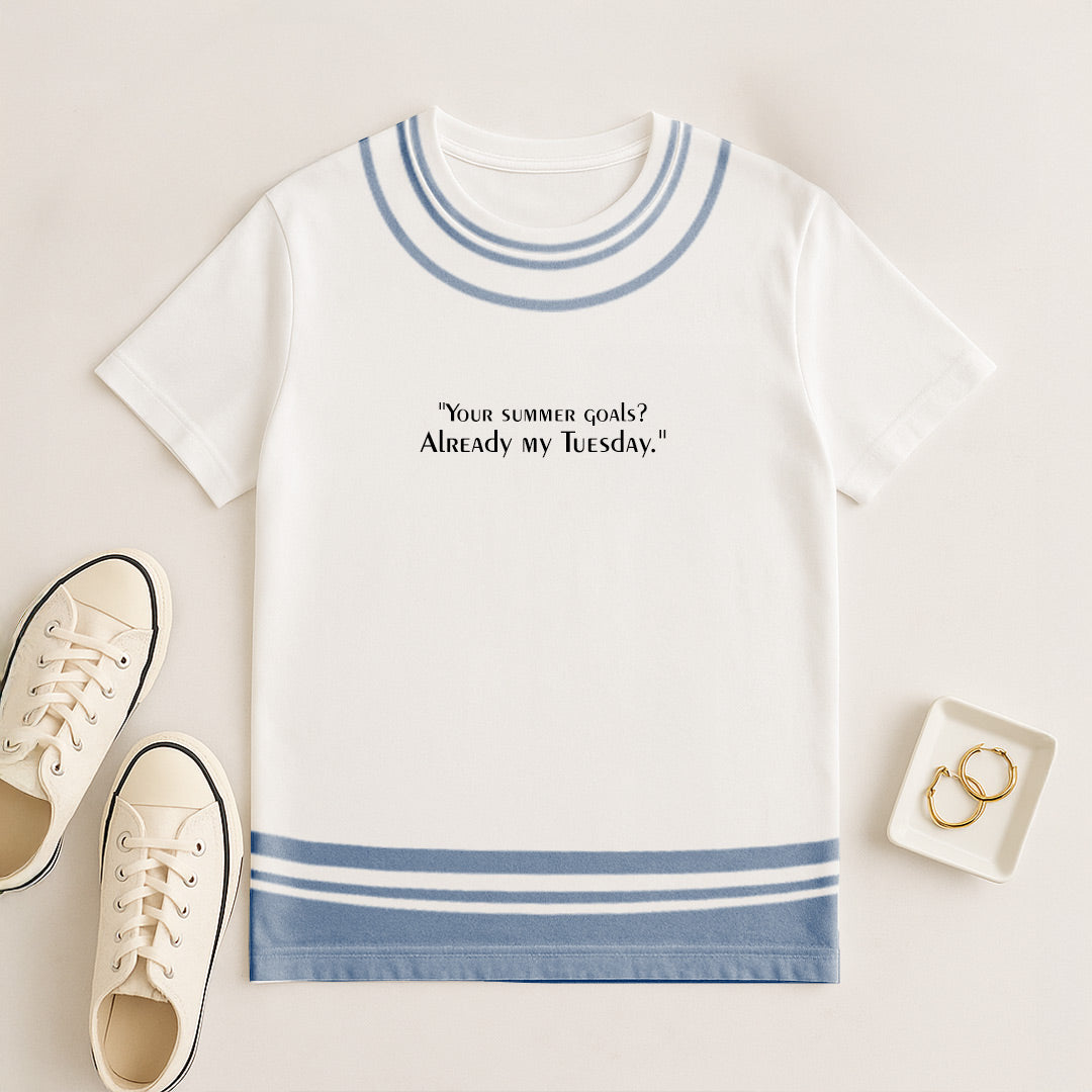 Summer Goals Quote T-Shirt – Casual Minimalist Style | Love Craft Gifts