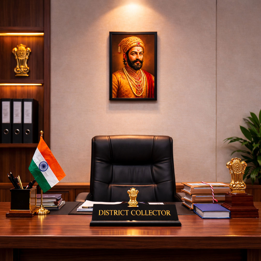 Chhatrapati Shivaji Maharaj Inspirational Portrait Wall Frame – Patriotic Maratha Warrior Wall Art | Love Craft Gifts