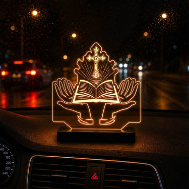 Christian Cross LED Car Dashboard Lamp – Premium Acrylic Jesus Faith Dashboard Light for Car Interior Decor, Spiritual Gift for Christians & Divine Travel Companion | LoveCraftGifts™