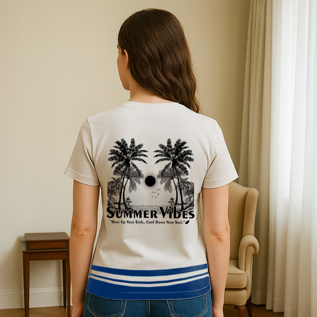Summer Vibes Graphic T-Shirt – Tropical Beach Print Tee | Love Craft Gifts