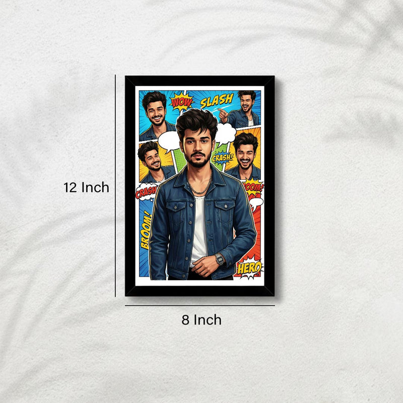 Personalized Comic Style Portrait Wall Frame (8×12 Inch) | Love Craft Gifts