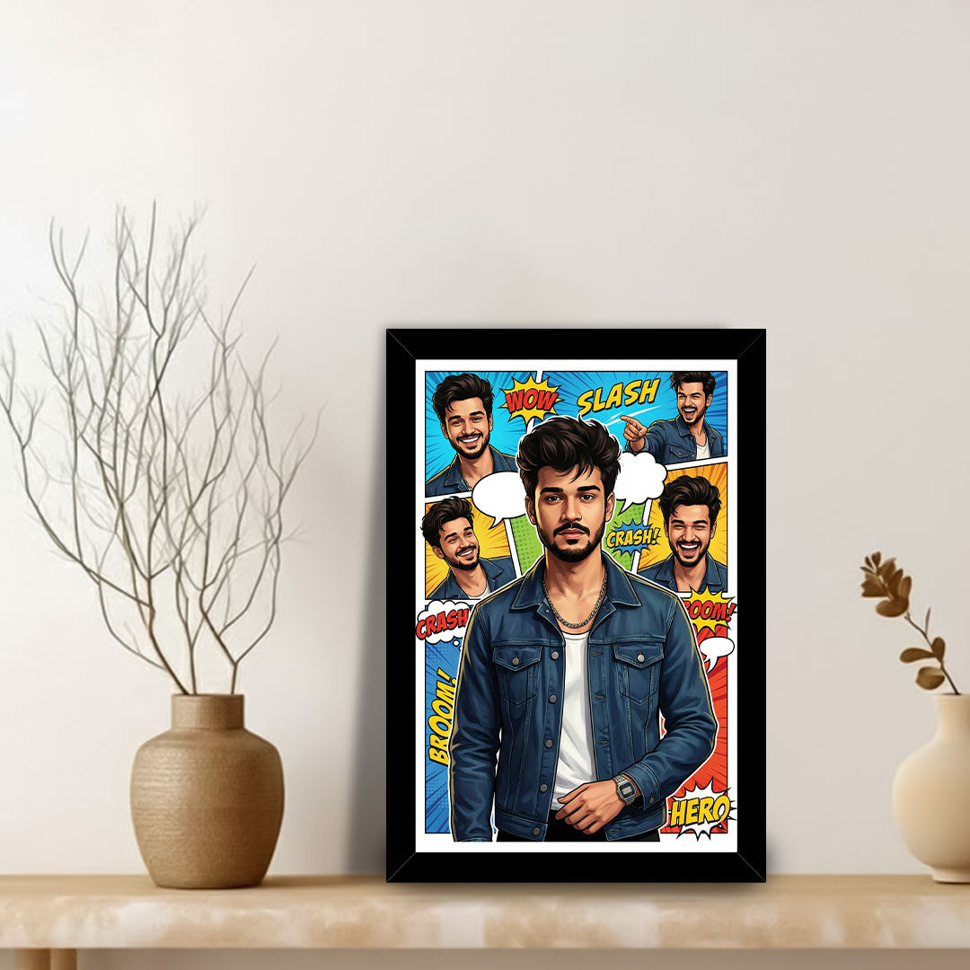 Personalized Comic Style Portrait Wall Frame (8×12 Inch) | Love Craft Gifts