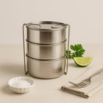 Insulated Stainless Steel Lunch Box – 3 Container Hot Case Tiffin for Office & School | Love Craft Gifts