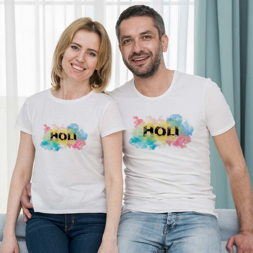 Couple T-shirt Design for Holi | Love Craft Gifts