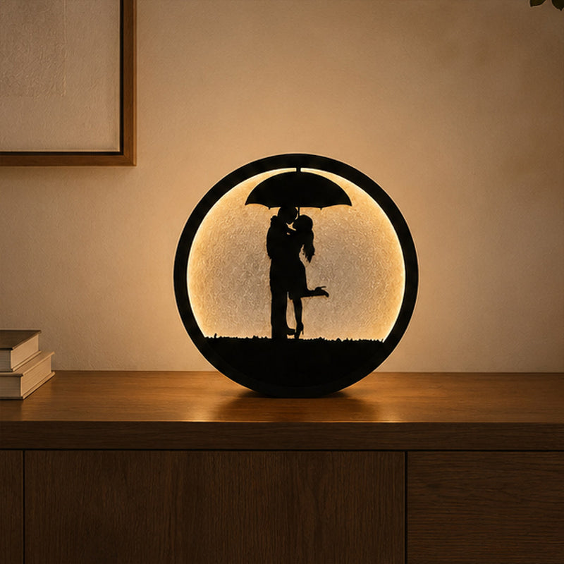 Couple Love LED Table Lamp 9x9" | Romantic Umbrella Silhouette Warm Light Decor | Love Craft Gifts™
