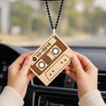 Personalized Cassette Wooden Spotify Car Hanging | Custom Song Car Mirror Hanging Gift for Couples, Boyfriend & Girlfriend - 3x2" | Love Craft Gifts™